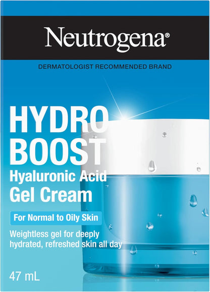 Hydro Boost Gel Cream Face Moisturizer - Oil-Free Facial Cream with Hyaluronic Acid for Dry Skin - Lightweight, Non-Comedogenic Daily Hydrating Formula, 47Ml