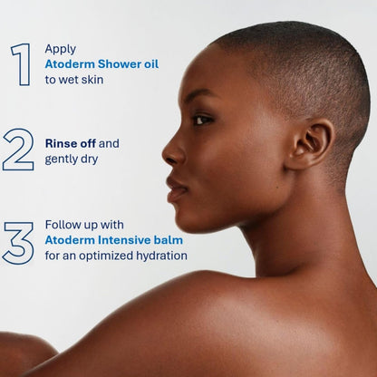 Bioderma Atoderm Shower-Oil, Cleansing-Oil for Face & Body, urishing Cleansing Oil for Dry to Atopic Sensitive Skin for Softer & Smooth Skin for Your Whole Family